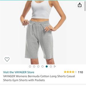 VAYAGER womens grey workout Bermuda length shorts Light Grey size Medium